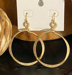 Flattened Hoop Earrings With Wire Detail