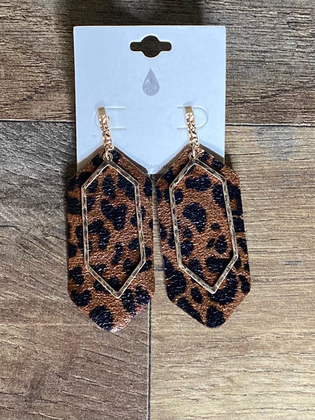 Animal Print Earrings with Gold Overlay