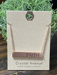 "Faith" Engraved Bar Necklace