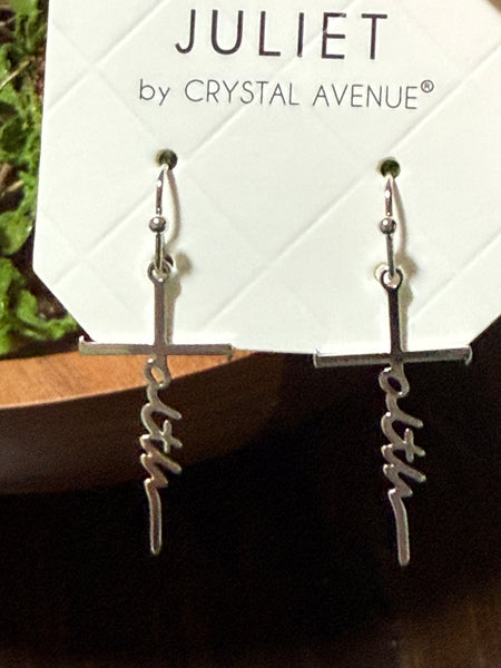 “Faith” Cross Earrings