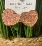 Glitter Heart Stud Earrings