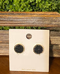 Round, Black Druzy Stud Earrings (Copy)