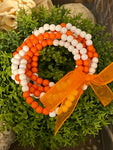 Orange & White Beaded Set of Bracelets