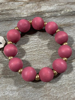 Pink Wood Bead Bracelet