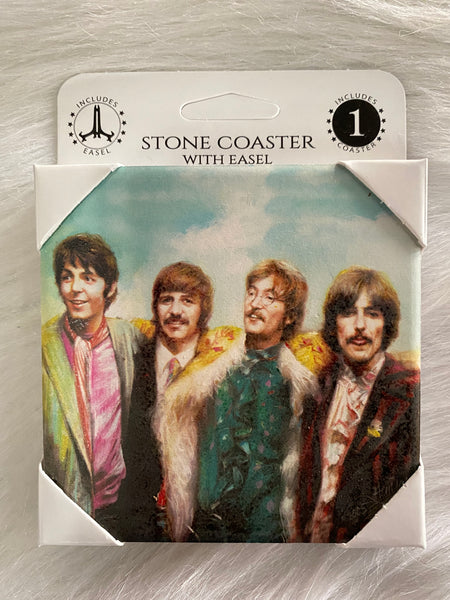 The Beatles Color Stone Coaster With Easel
