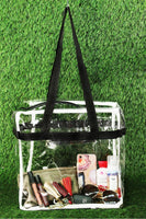 Clear Stadium Tote Bag With Black Straps