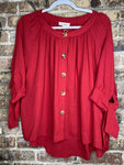 Solid Maroon Button Down Blouse