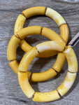 Yellow Acrylic Tube Stretch Bracelet Set