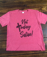 Heather Pink Not Today Satan T-Shirt